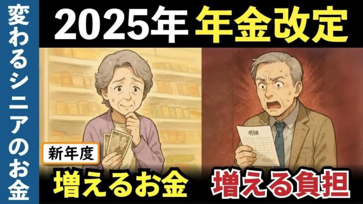 【2025年度】4月からシニアの年金どう変わる？新年度から増えたお金と、逆に負担増になる変更点について詳しく解説【老後年金】