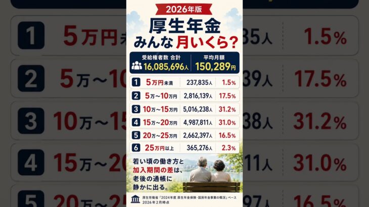 2026年版｜厚生年金、みんな月いくら？