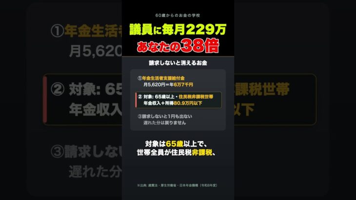 国会議員は毎月229万円 あなたの年金は5万9千円 怒る前に取り返してください #shorts