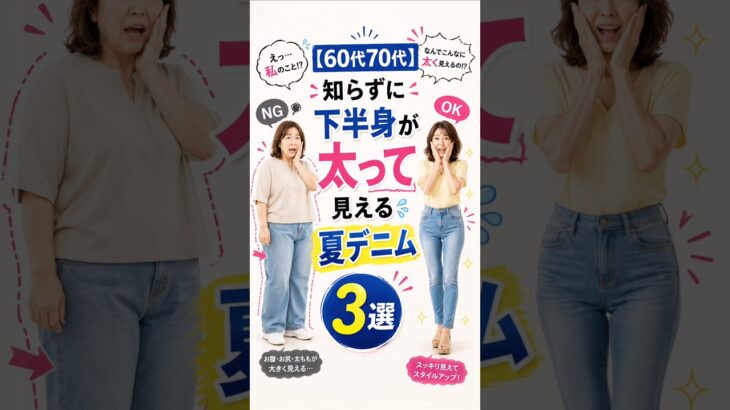 知らずに下半身が太って見える夏デニム3選　#60歳代 #70代 #デニム #シニアファッション