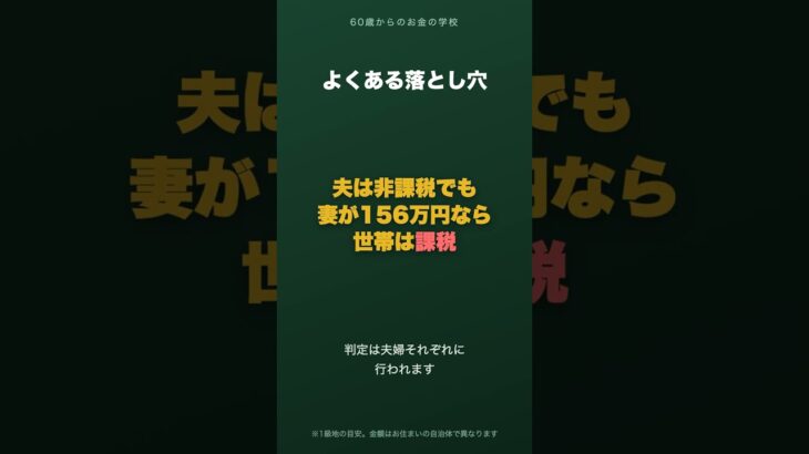 ご夫婦の年金 合計366万円が住民税非課税のボーダーライン #shorts