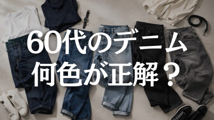 【60代メンズファッション】デニムは色で老けて見える？濃紺・ブルー・ブラックの正しい合わせ方