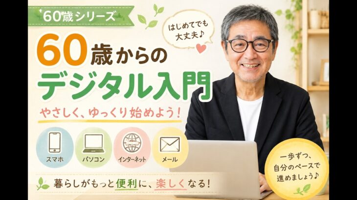 【60歳からのデジタル入門】今さら聞けない？スマホ・パソコンをやさしく学ぼう｜