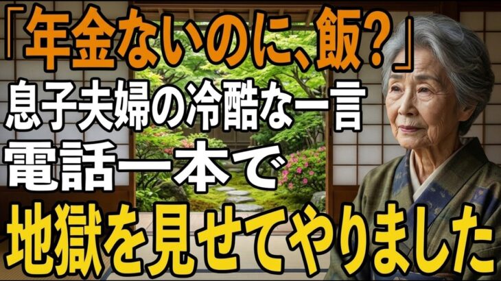 「年金暮らしなのに、何を食べるの？」息子夫婦の冷酷な一言を聞き、私は黙って旧友に連絡→三日後、息子の会社への“出資中止通知”が届き二人は青ざめました。【シニアライフ】【60代以