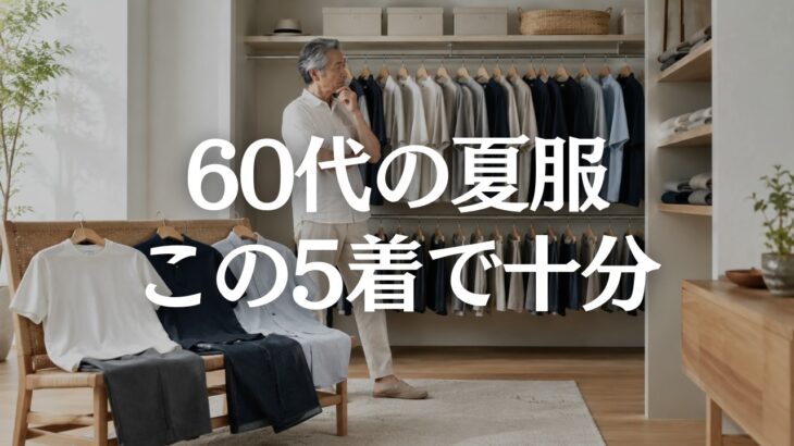 【60代メンズファッション】服はあるのに着る服がない？夏服はこの5着で迷わない