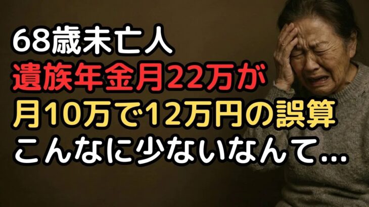 「遺族年金は夫の年金がそのままもらえる」と信じていた68歳未亡人…月22万円が月10万円に、12万円の差で老後破綻
