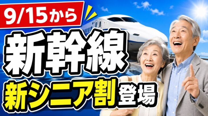 【9月新発売】新幹線のシニア割新たにスタート！のぞみ・グリーン車も割引に