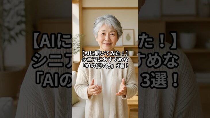 【AIに聞いてみた！】シニアに本当におすすめな「AIの使い方」3選！