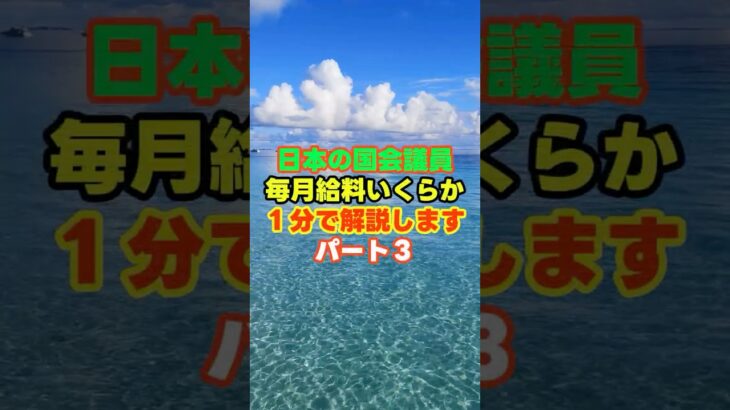 日本の国会議員毎月給料いくらか１分で解説しますパート３