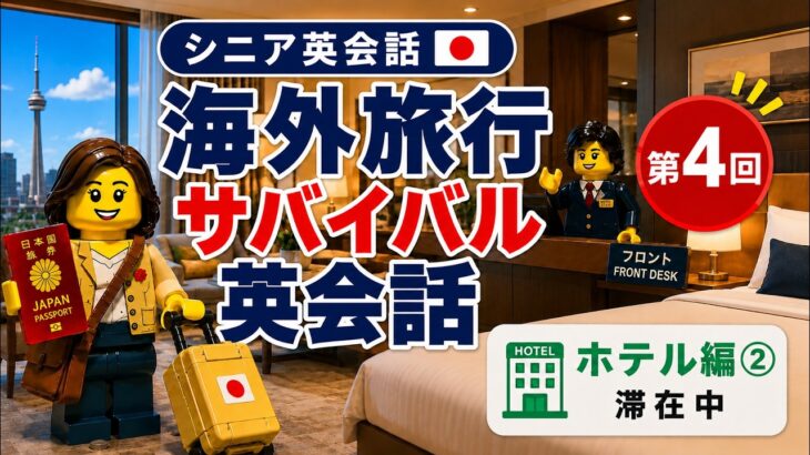 【シニア英会話④】海外旅行サバイバル英会話｜ホテル編② 滞在中
