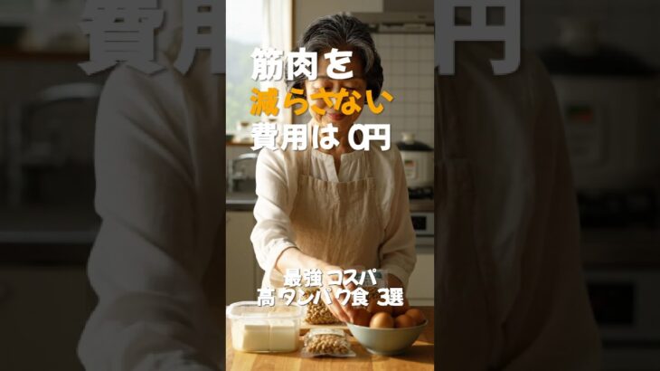 【年金生活の強い味方】物価高でも筋肉を減らさない！シニアのための「最強コスパ高タンパク食３選」#シニアの食事 #年金生活 #タンパク質 #節約レシピ #筋力低下防止 #健康寿命 #簡単料理 #健康習慣