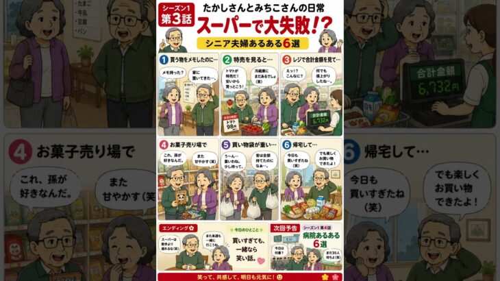 【シニア夫婦あるある】〇〇｜たかしさんとみちこさんの日常 #あるある #シニア #シニア夫婦 #シニアライフ #シニア夫婦 #ショート